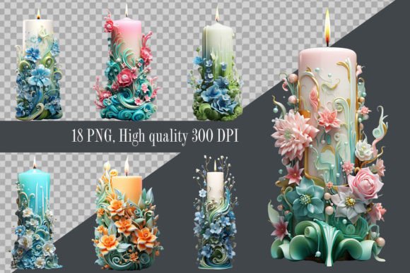 Download Floral Candle Clipart - Candle Collection