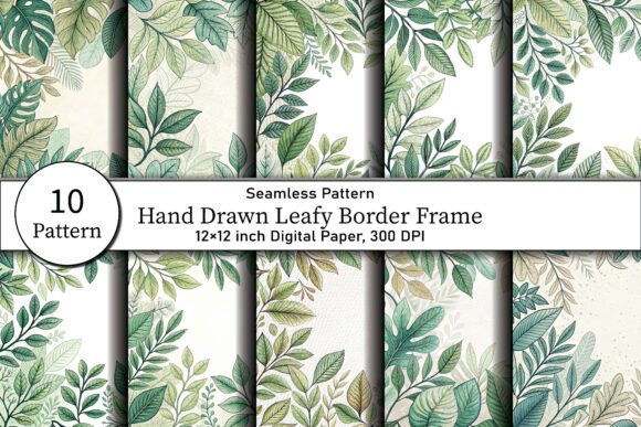 Download Hand Drawn Leafy Border Frame - Hand drawn Collection