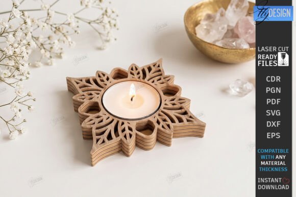 Download Lotus Flower Tealight Candle Holder CNC - Candle Collection