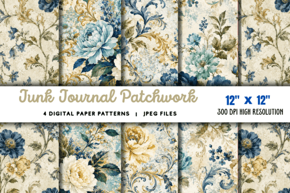 Download Patchwork Scrapbook Paper, Vintage Patch - Vintage Collection