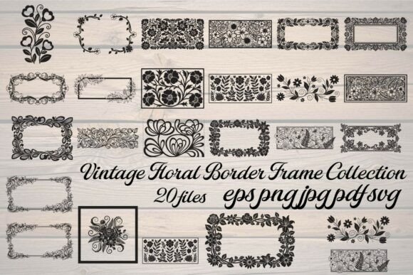 Download Vintage Floral Border Frame Collection - Vintage Collection