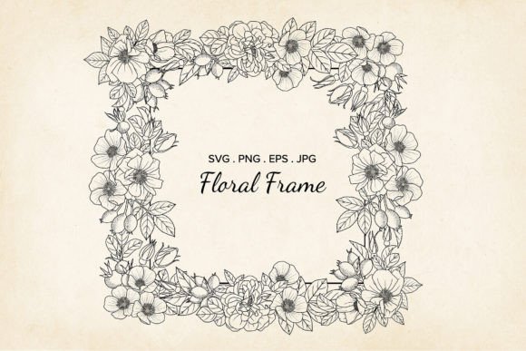 Download Hand Drawn Rose Floral Frame, Vector - Hand drawn Collection