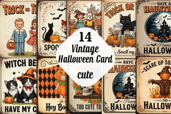 Download Vintage Halloween Card PNG Sublimation - Vintage Collection