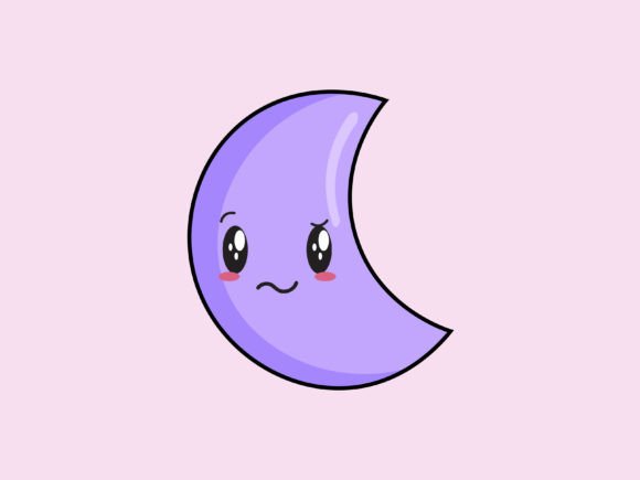 Download Kawaii Space Moon Icon - Kawaii space Collection