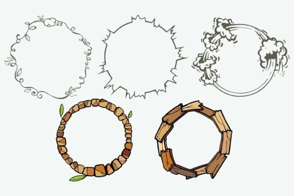 Download VECTOR COMIC NATURE FRAME BORDER PACK - Nature frame Collection