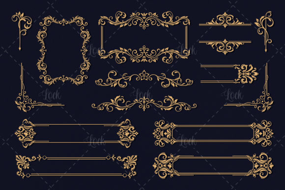 Download 14 Variant Vintage Border Ornament - Vintage Collection