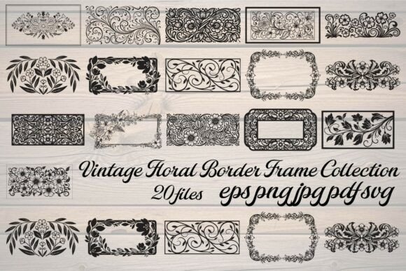 Download Vintage Floral Border Frame Collection - Vintage Collection