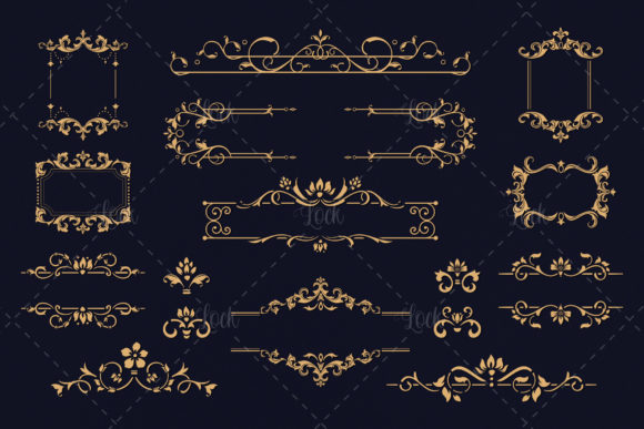 Download 16 Variant Vintage Border Ornament - Vintage Collection