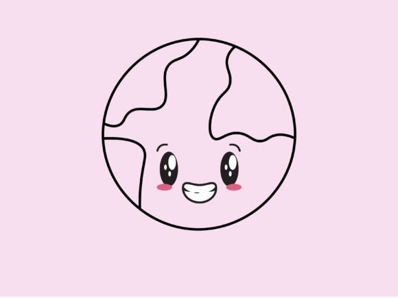 Download Kawaii Space Earth Line Background - Kawaii space Collection