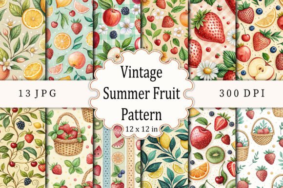 Download Vintage Summer Fruit Pattern - Vintage Collection