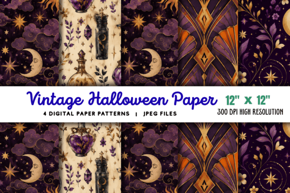 Download Vintage Halloween Paper Background 3 - Vintage Collection