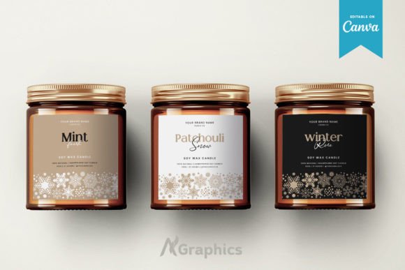 Download Winter Christmas Candle Label Template - Candle Collection