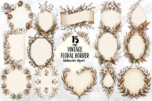 Download Vintage Floral Border PNG - Vintage Collection