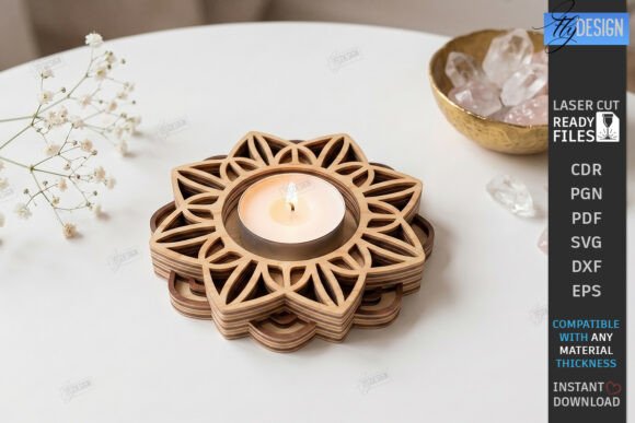 Download Lotus Flower Tealight Candle Holder CNC - Candle Collection