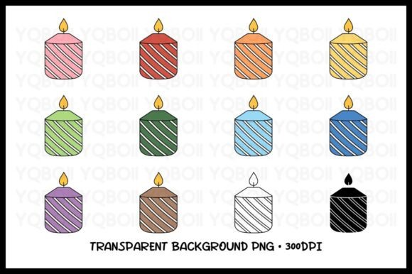 Download Candle Clipart 12 Colors PNG - Candle Collection