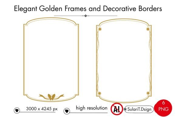 Download Elegant Golden Frames and Vintage Border - Vintage Collection