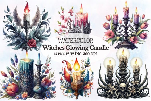 Download Witches Glowing Candle Clipart - Candle Collection