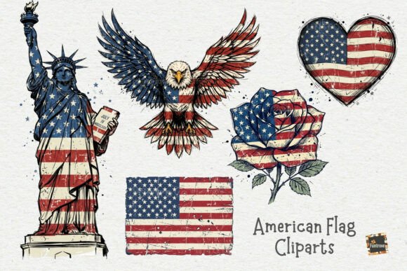 Download Vintage American Symbols PNG Cliparts - Vintage Collection