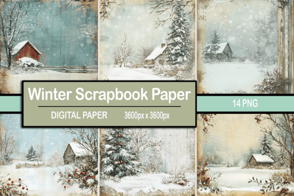 Download Vintage Winter Scrapbook Paper - Vintage Collection