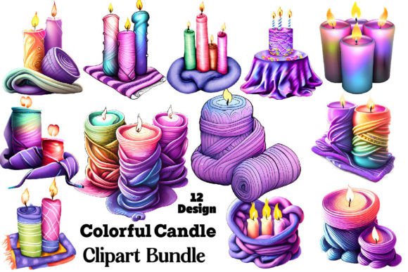 Download Colorful Candle Clipart Bundle - Candle Collection