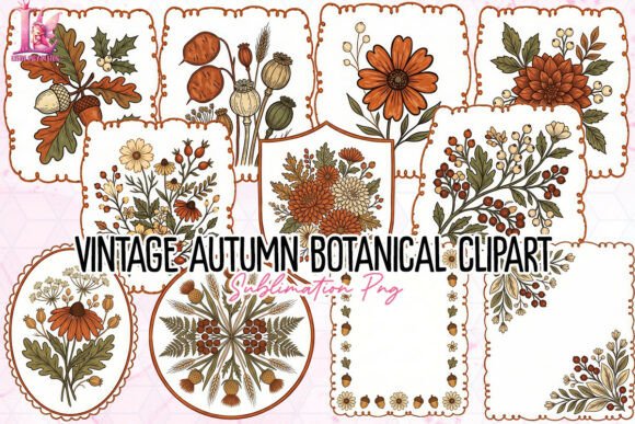 Download Vintage Autumn Botanical Clipart PNG - Vintage Collection