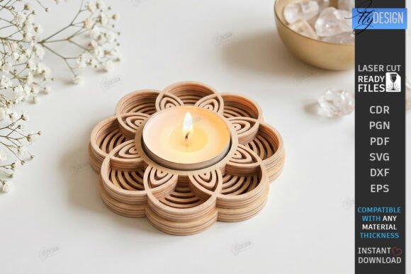 Download Lotus Flower Tealight Candle Holder CNC - Candle Collection