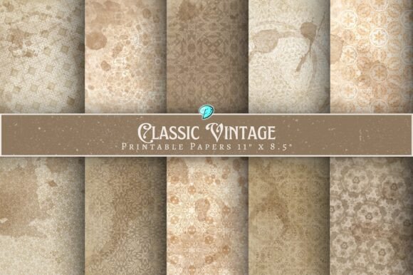 Download Classic Vintage Printable Papers - Vintage Collection