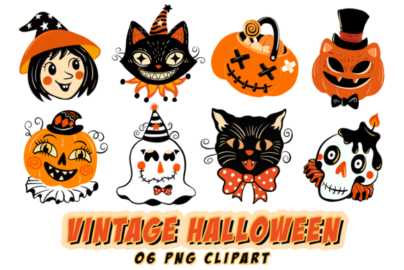 Download Vintage Halloween Hand Drawn PNG Bundle - Hand drawn Collection