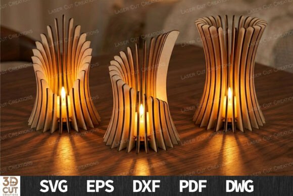 Download Spiral Candle Holder 3D Laser SVG - Candle Collection