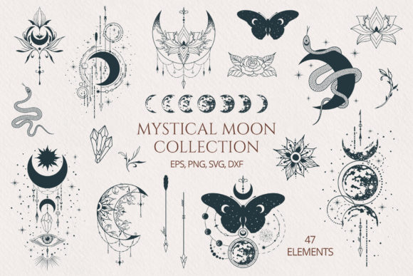 Download Hand Drawn Mystical Moon Collection - Premium Resources