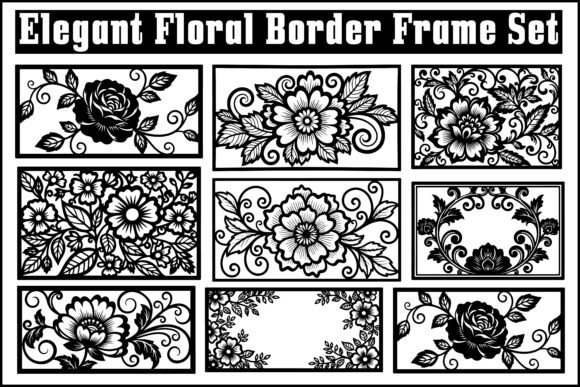 Download Vintage Floral Border Frame Set - Vintage Collection