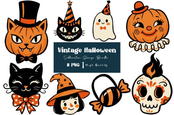 Download Vintage Halloween Hand Drawn PNG Bundle - Hand drawn Collection